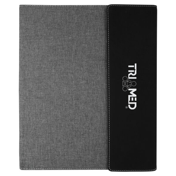   - Leatherette Canvas Portfolio with Notepad  Thumbnail