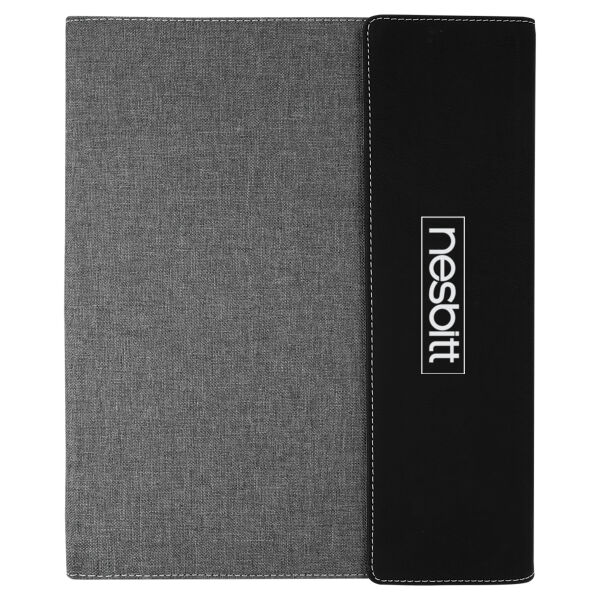   - Leatherette Canvas Portfolio with Notepad  Thumbnail
